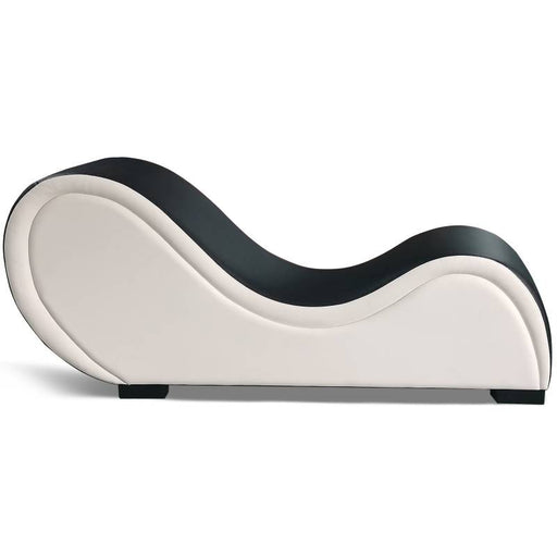 Side view of Kama Sutra Chaise Love Lounge 2 Tone Black/White