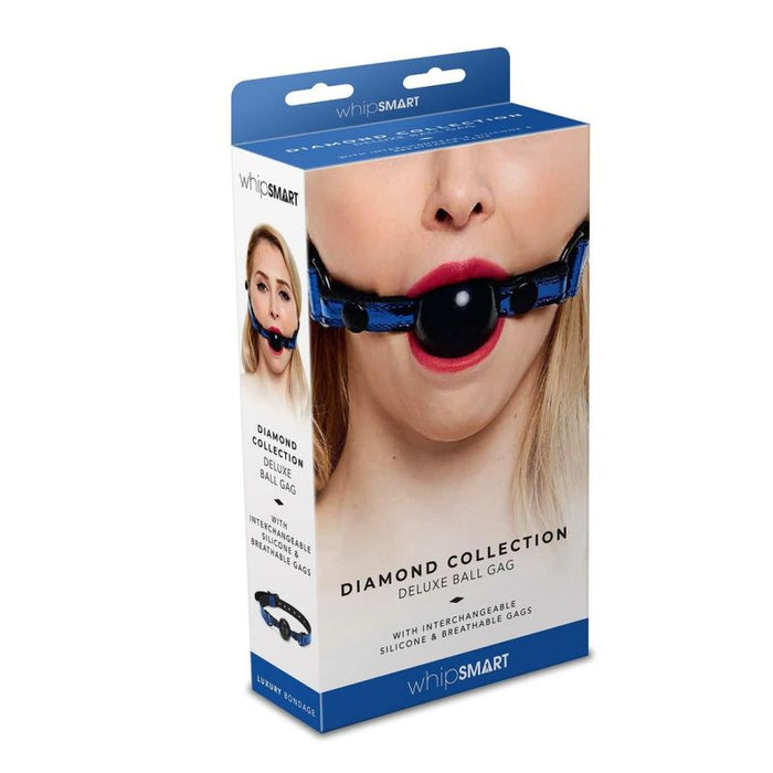 Package fro Diamond Collection Deluxe Ball gag. With interchangeable silicone & breathable gags.