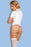 Sunspice Lingerie Nurse 3-Piece Costume with Stocking, White, S/M, L/XL