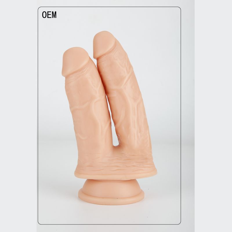 X-MEN Double Penetration Twin Dildo Flesh 9"