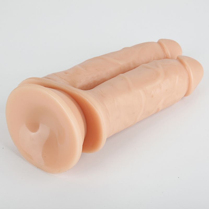 X-MEN Double Penetration Twin Dildo Flesh 9"