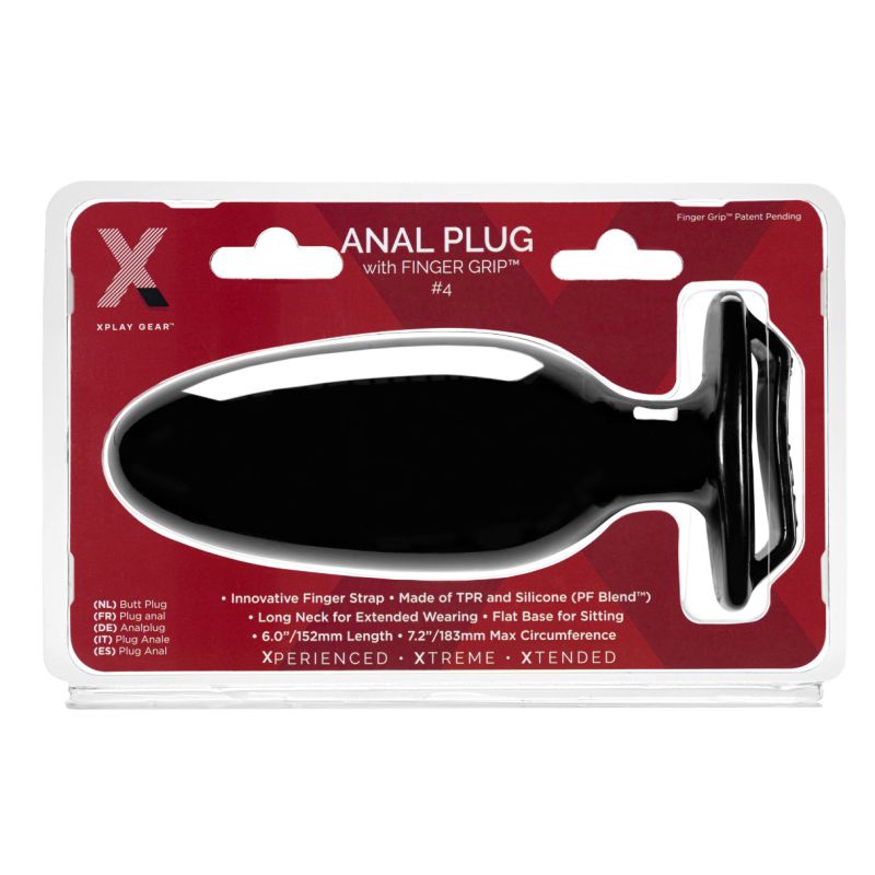 PerfectFit Xplay Finger Grip Plug 4L 6.25" (16cm) /7" (18cm) Black