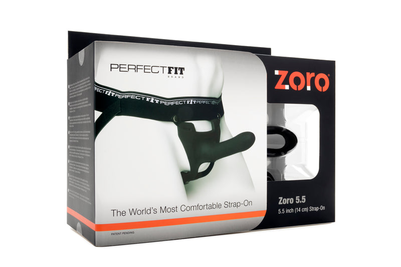 PerfectFit Zoro 5.5in (14cm) One-piece Strapon, Black/Clear/Purple